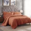 Superior 300-Thread Duvet Cover Set, Premium Long-Staple Cotton, Twin, Black(Pumpkin)