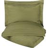 Superior 300-Thread Duvet Cover Set, Premium Long-Staple Cotton, Twin, Black(Sage Stripe)