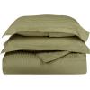 Superior 300-Thread Duvet Cover Set, Premium Long-Staple Cotton, Twin, Black(Sage Stripe)
