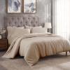 Superior 300-Thread Duvet Cover Set, Premium Long-Staple Cotton, Twin, Black(Tan)
