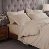 Superior 300-Thread Duvet Cover Set, Premium Long-Staple Cotton, Twin, Black(Tan)
