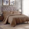 Superior 300-Thread Duvet Cover Set, Premium Long-Staple Cotton, Twin, Black(Taupe)