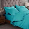 Superior 300-Thread Duvet Cover Set, Premium Long-Staple Cotton, Twin, Black(Teal)