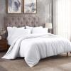 Superior 300-Thread Duvet Cover Set, Premium Long-Staple Cotton, Twin, Black(White)