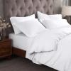 Superior 300-Thread Duvet Cover Set, Premium Long-Staple Cotton, Twin, Black(White)