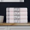 Superior 6-Piece Cotton Towel Set, Decorative Greek Pattern, Home Essentials, Absorbent Towels, Bathroom Decor, Spa, Resort, Includes 2 Hand, 2 Face and 2 Bath Towels, Athens Collection, Grey(Ivory-chrome)