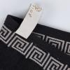 Superior 6-Piece Cotton Towel Set, Decorative Greek Pattern, Home Essentials, Absorbent Towels, Bathroom Decor, Spa, Resort, Includes 2 Hand, 2 Face and 2 Bath Towels, Athens Collection, Grey(Black-chrome)