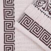 Superior 6-Piece Cotton Towel Set, Decorative Greek Pattern, Home Essentials, Absorbent Towels, Bathroom Decor, Spa, Resort, Includes 2 Hand, 2 Face and 2 Bath Towels, Athens Collection, Grey(Ivory-chocolate)