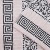 Superior 6-Piece Cotton Towel Set, Decorative Greek Pattern, Home Essentials, Absorbent Towels, Bathroom Decor, Spa, Resort, Includes 2 Hand, 2 Face and 2 Bath Towels, Athens Collection, Grey(Ivory-grey)