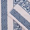Superior 6-Piece Cotton Towel Set, Decorative Greek Pattern, Home Essentials, Absorbent Towels, Bathroom Decor, Spa, Resort, Includes 2 Hand, 2 Face and 2 Bath Towels, Athens Collection, Grey(Ivory-navy)