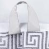Superior 6-Piece Cotton Towel Set, Decorative Greek Pattern, Home Essentials, Absorbent Towels, Bathroom Decor, Spa, Resort, Includes 2 Hand, 2 Face and 2 Bath Towels, Athens Collection, Grey(Chrome)