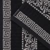 Superior 6-Piece Cotton Towel Set, Decorative Greek Pattern, Home Essentials, Absorbent Towels, Bathroom Decor, Spa, Resort, Includes 2 Hand, 2 Face and 2 Bath Towels, Athens Collection, Grey(Black-chrome)
