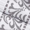 Superior 6-Piece Cotton Towel Set, Decorative Greek Pattern, Home Essentials, Absorbent Towels, Bathroom Decor, Spa, Resort, Includes 2 Hand, 2 Face and 2 Bath Towels, Athens Collection, Grey(Chrome)