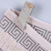 Superior 6-Piece Cotton Towel Set, Decorative Greek Pattern, Home Essentials, Absorbent Towels, Bathroom Decor, Spa, Resort, Includes 2 Hand, 2 Face and 2 Bath Towels, Athens Collection, Grey(Ivory-chrome)