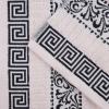 Superior 6-Piece Cotton Towel Set, Decorative Greek Pattern, Home Essentials, Absorbent Towels, Bathroom Decor, Spa, Resort, Includes 2 Hand, 2 Face and 2 Bath Towels, Athens Collection, Grey(Ivory-black)