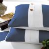Superior Addison Cotton 300 Thread Count Duvet Cover Set, Comforter Cover, Bed Essentials, Coastal Striped Decor, Includes 1 Duvet Cover with Button Closure, 2 Pillow Shams, King/California King(King/California King)