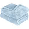 Superior Alaska Collection Quilted Diamond Throw Blanket – Soft Plush Velvety Fleece Blanket for Couch, Bed and Living Room Decor – Cozy, Warm & Lightweight All-Season Cover, Throw Size, White(Light Blue)