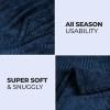 Superior Alaska Collection Quilted Diamond Throw Blanket – Soft Plush Velvety Fleece Blanket for Couch, Bed and Living Room Decor – Cozy, Warm & Lightweight All-Season Cover, Throw Size, White(Navy Blue)