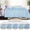 Superior Alaska Collection Quilted Diamond Throw Blanket – Soft Plush Velvety Fleece Blanket for Couch, Bed and Living Room Decor – Cozy, Warm & Lightweight All-Season Cover, Throw Size, White(Light Blue)