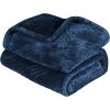 Superior Alaska Collection Quilted Diamond Throw Blanket – Soft Plush Velvety Fleece Blanket for Couch, Bed and Living Room Decor – Cozy, Warm & Lightweight All-Season Cover, Throw Size, White(Navy Blue)