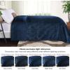 Superior Alaska Collection Quilted Diamond Throw Blanket – Soft Plush Velvety Fleece Blanket for Couch, Bed and Living Room Decor – Cozy, Warm & Lightweight All-Season Cover, Throw Size, White(Navy Blue)