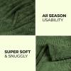 Superior Alaska Collection Quilted Diamond Throw Blanket – Soft Plush Velvety Fleece Blanket for Couch, Bed and Living Room Decor – Cozy, Warm & Lightweight All-Season Cover, Throw Size, White(Green)