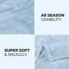 Superior Alaska Collection Quilted Diamond Throw Blanket – Soft Plush Velvety Fleece Blanket for Couch, Bed and Living Room Decor – Cozy, Warm & Lightweight All-Season Cover, Throw Size, White(Light Blue)