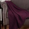 Superior Basketweave Cotton Blanket, Basket Weave Design, Soft, Comfy Cover for Bed, Bedding, Bedroom, Couch Throw, Lounging, Modern Boho Medium Weighted Blankets, Throw Size, Gold(Plum)