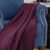 Superior Basketweave Cotton Blanket, Basket Weave Design, Soft, Comfy Cover for Bed, Bedding, Bedroom, Couch Throw, Lounging, Modern Boho Medium Weighted Blankets, Throw Size, Gold(Plum)