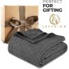 Superior Basketweave Cotton Blanket, Basket Weave Design, Soft, Comfy Cover for Bed, Bedding, Bedroom, Couch Throw, Lounging, Modern Boho Medium Weighted Blankets, Throw Size, Gold(Charcoal)
