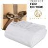 Superior Basketweave Cotton Blanket, Basket Weave Design, Soft, Comfy Cover for Bed, Bedding, Bedroom, Couch Throw, Lounging, Modern Boho Medium Weighted Blankets, Throw Size, Gold(White)