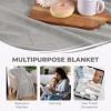 Superior Basketweave Cotton Blanket, Basket Weave Design, Soft, Comfy Cover for Bed, Bedding, Bedroom, Couch Throw, Lounging, Modern Boho Medium Weighted Blankets, Throw Size, Gold(Silver)