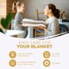 Superior Basketweave Cotton Blanket, Basket Weave Design, Soft, Comfy Cover for Bed, Bedding, Bedroom, Couch Throw, Lounging, Modern Boho Medium Weighted Blankets, Throw Size, Gold(Gold)