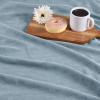 Superior Basketweave Cotton Blanket, Basket Weave Design, Soft, Comfy Cover for Bed, Bedding, Bedroom, Couch Throw, Lounging, Modern Boho Medium Weighted Blankets, Throw Size, Gold(Light Blue)