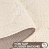 Superior Bath Rug Set, Small Area Rugs for Bathroom, Kitchen Decor, Machine Washable, Non-Slip Bathmat Rug, High-Low Jacquard Mat, Geometric Diamond Accent, Brou Collection, Set of 2, Medium, Ivory(Ivory – Brou)