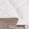 Superior Bath Rug Set, Small Area Rugs for Bathroom, Kitchen Decor, Machine Washable, Non-Slip Bathmat Rug, High-Low Jacquard Mat, Geometric Diamond Accent, Brou Collection, Set of 2, Medium, Ivory(White – Cton)