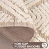 Superior Bath Rug Set, Small Area Rugs for Bathroom, Kitchen Decor, Machine Washable, Non-Slip Bathmat Rug, High-Low Jacquard Mat, Geometric Diamond Accent, Brou Collection, Set of 2, Medium, Ivory(Beige – Cton)