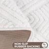 Superior Bath Rug Set, Small Area Rugs for Bathroom, Kitchen Decor, Machine Washable, Non-Slip Bathmat Rug, High-Low Jacquard Mat, Geometric Diamond Accent, Brou Collection, Set of 2, Medium, Ivory(White – Cton)