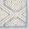 Superior Bath Rug Set, Small Area Rugs for Bathroom, Kitchen Decor, Machine Washable, Non-Slip Bathmat Rug, High-Low Jacquard Mat, Geometric Diamond Accent, Brou Collection, Set of 2, Medium, Ivory(Blue – Cton)
