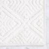 Superior Bath Rug Set, Small Area Rugs for Bathroom, Kitchen Decor, Machine Washable, Non-Slip Bathmat Rug, High-Low Jacquard Mat, Geometric Diamond Accent, Brou Collection, Set of 2, Medium, Ivory(White – Cton)