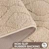 Superior Bath Rug Set, Small Area Rugs for Bathroom, Kitchen Decor, Machine Washable, Non-Slip Bathmat Rug, High-Low Jacquard Mat, Geometric Diamond Accent, Brou Collection, Set of 2, Medium, Ivory(Beige – Brou)