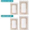 Superior Bath Rug Set, Small Area Rugs for Bathroom, Kitchen Decor, Machine Washable, Non-Slip Bathmat Rugs, Fluffy, Tufted Shag, Striped Accent Rug, Inaya Collection, Set of 2, Large, White/Grey(White – Beige)