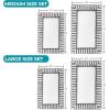 Superior Bath Rug Set, Small Area Rugs for Bathroom, Kitchen Decor, Machine Washable, Non-Slip Bathmat Rugs, Fluffy, Tufted Shag, Striped Accent Rug, Inaya Collection, Set of 2, Large, White/Grey(White – Grey)