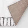 Superior Bath Rug Set, Small Area Rugs for Bathroom, Kitchen Decor, Machine Washable, Non-Slip Bathmat Rugs, Fluffy, Tufted Shag, Striped Accent Rug, Inaya Collection, Set of 2, Large, White/Grey(White – Grey)