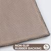 Superior Bath Rug Set, Small Area Rugs for Bathroom, Kitchen Decor, Machine Washable, Non-Slip Bathmat Rugs, Fluffy, Tufted Shag, Striped Accent Rug, Inaya Collection, Set of 2, Large, White/Grey(Charcoal – Myra)