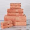Superior Bath Towel Set, Rayon From Bamboo Cotton Blend, Ideal for Bathroom, Guest Bathroom, and Beach, Modern Style with Solid Dobby Border, Includes 2 Pieces; Bath Towels, Bath Towel, Salmon(Salmon)