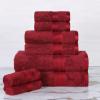Superior Bath Towel Set, Rayon From Bamboo Cotton Blend, Ideal for Bathroom, Guest Bathroom, and Beach, Modern Style with Solid Dobby Border, Includes 2 Pieces; Bath Towels, Bath Towel, Salmon(Crimson)