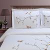 Superior Blossom Embroidered Floral Duvet Cover Set, Long-Staple Cotton, King/Cal King, White(Blossom)