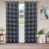 Superior Bohemian Trellis Quality Soft, Insulated, Thermal, Woven Blackout Grommet Printed Curtain Panel Pair (Set Of 2) 52″ x 108″ – White(Grey)