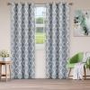 Superior Bohemian Trellis Quality Soft, Insulated, Thermal, Woven Blackout Grommet Printed Curtain Panel Pair (Set Of 2) 52″ x 108″ – White(Silver)